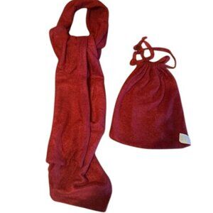 La Cera Red Scarf with‎ bag